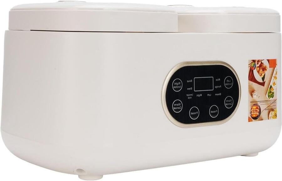 Dubbele Slowcooker Kookpot Buffet Feestelijk Koken Pop-up Deksel 2L+2L Zwart