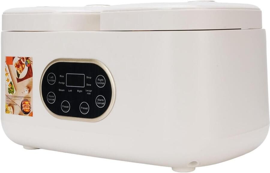 Dubbele Slowcooker Rijstkoker Buffetserver Feestelijk Koken Dubbele Kookpotten met Timer 43x28x24cm