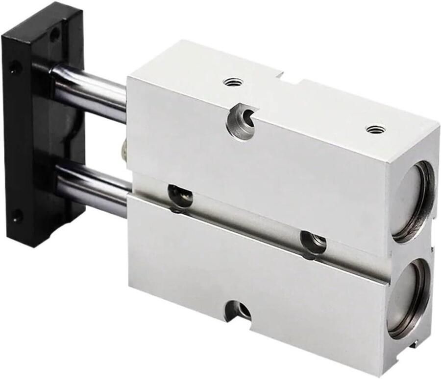 Dubbele Stang Cilinder Luchtcilinder Pneumatisch Industriële Automatisering Aluminium Legering Boring 25mm Slag 35mm Zilverkleurig