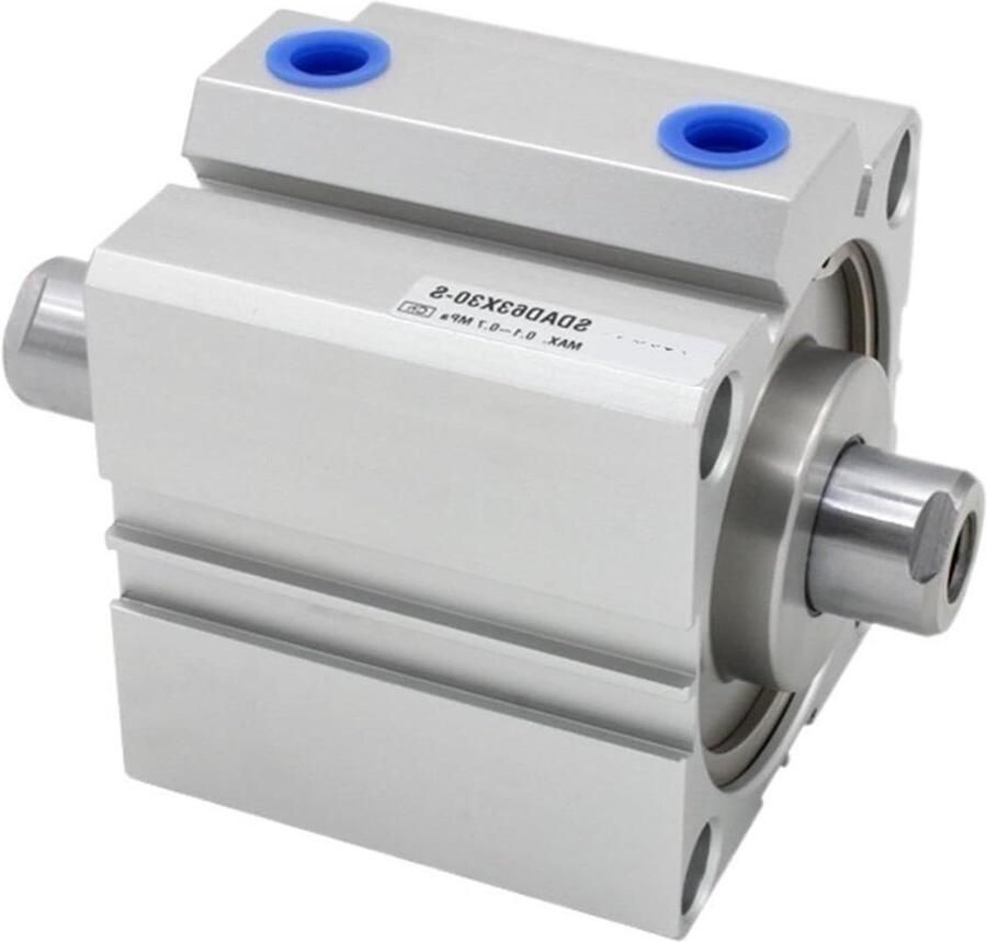 Dubbele Stang Cilinder Luchtcilinder Pneumatisch Industriële Automatisering Compact Ontwerp 25mm Boring Zilver