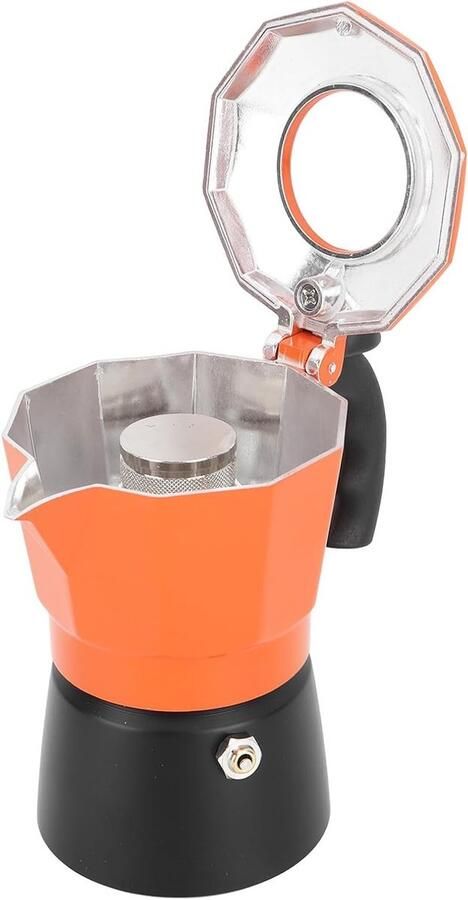 Dubbele Ventiel Moka Pot van Aluminium voor Espresso 300ml Koffiezetter Octagonaal Ontwerp Geschikt voor 6 Kopjes Koffie en Plantenpot