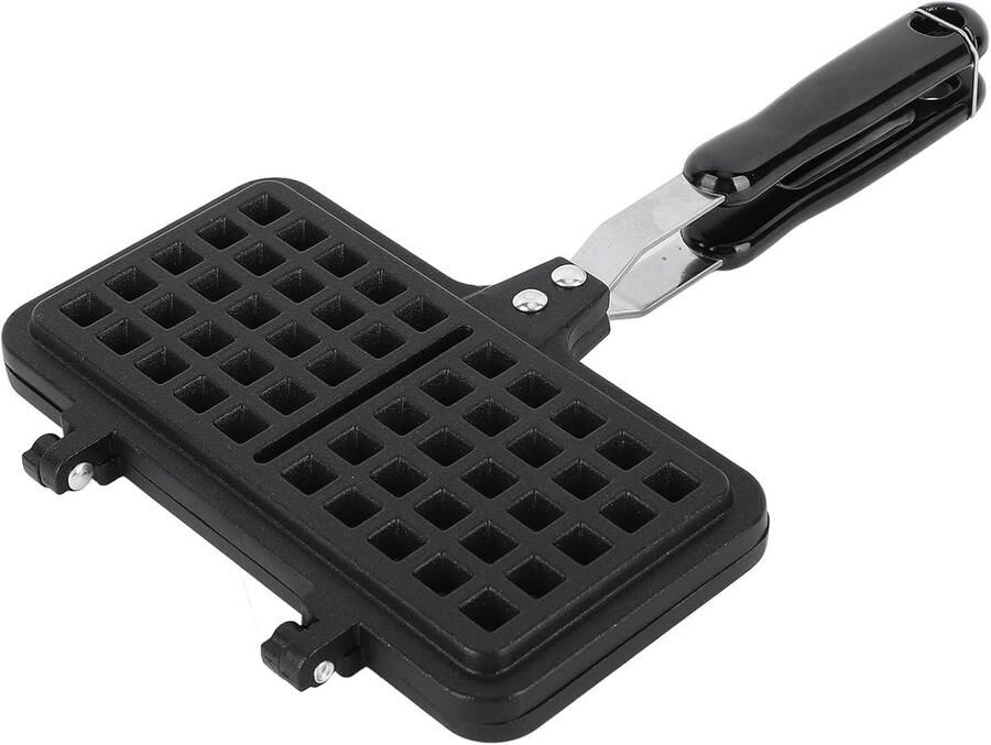 Dubbele Wafelpan Wafelijzer Pan Ontbijt Bakken Anti-aanbaklaag 21x33x3 cm Zwart