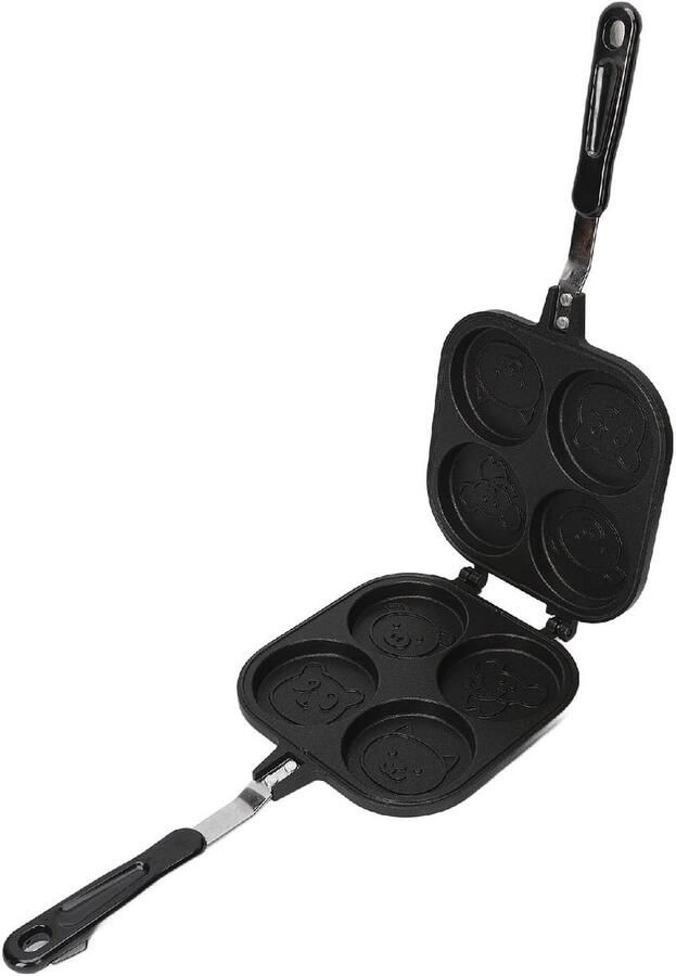 Dubbelzijdige Pancake Pan Omelet Pan Multifunctioneel Koken in de Buitenlucht Niet-klevende Coating 40x18.5cm Grijs