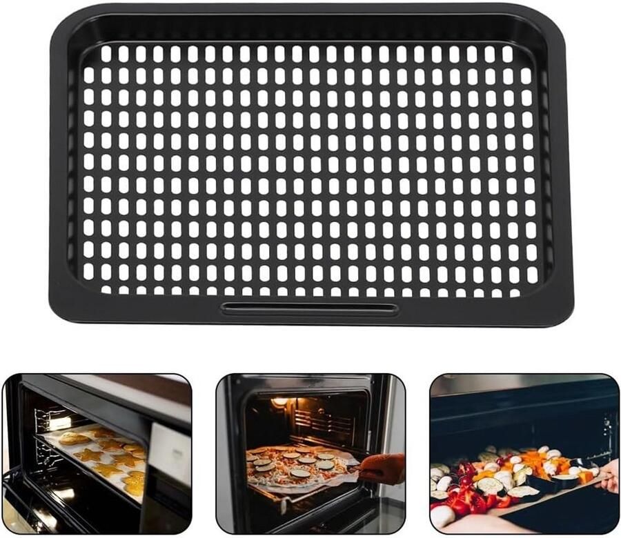 Dubbellaags Bakrek voor Airfryer Rooster & Bakvorm Koolstofstaal Accessoire