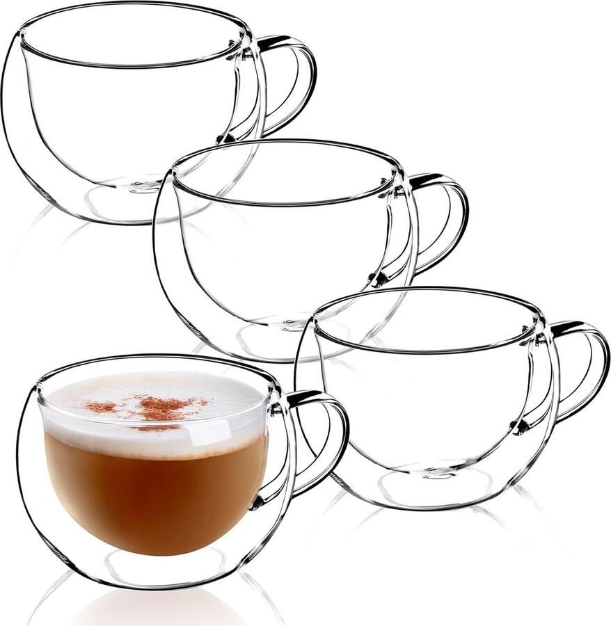 Dubbelwandige glazen mok 280 ml koffieglas thermoglas voor thee koffie cappuccino water espresso ijs