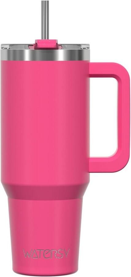 Dubbelwandige Koffiebeker 0 9L Thermosbeker met Rietje Lekvrij en Draagbaar voor Warm en Koud