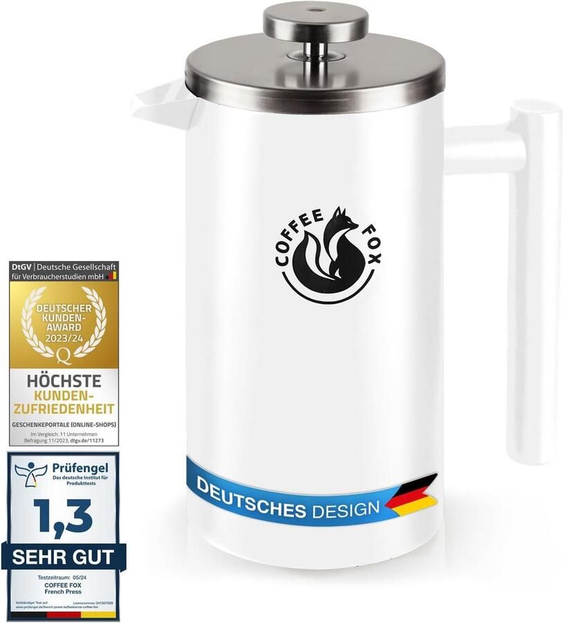 Dubbelwandige RVS French Press Koffiezetapparaat Zwarte Persfilterkan voor Heerlijke Koffie