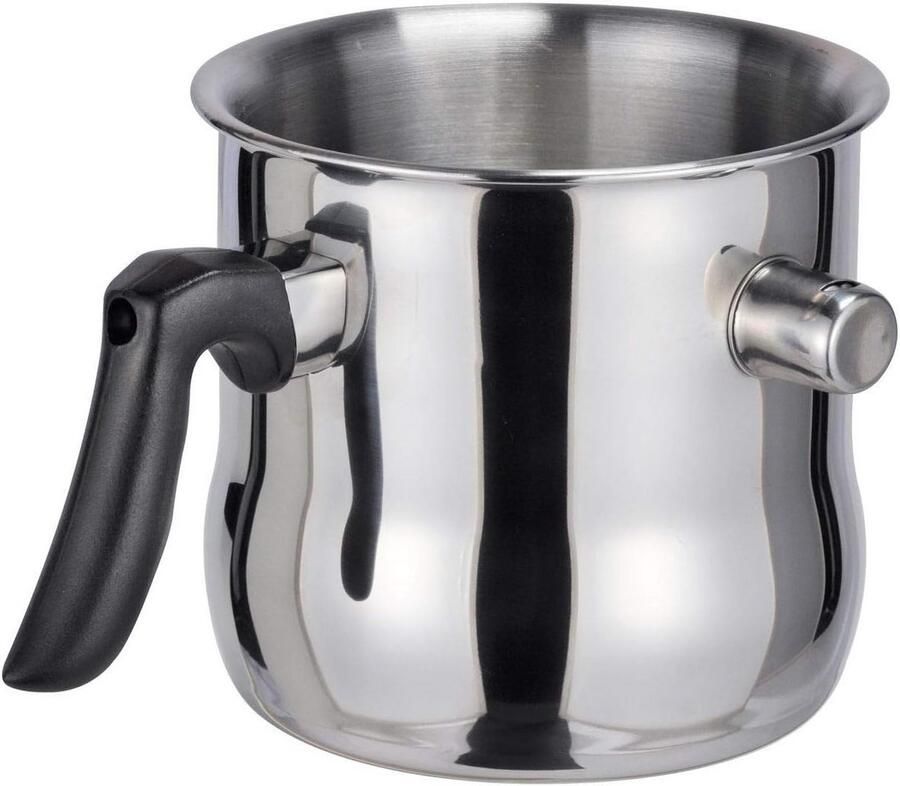 Dubbelwandige RVS Melkpan met Fluitje 1.2 Liter Waterbadpan voor Melk en Chocolade Smelten