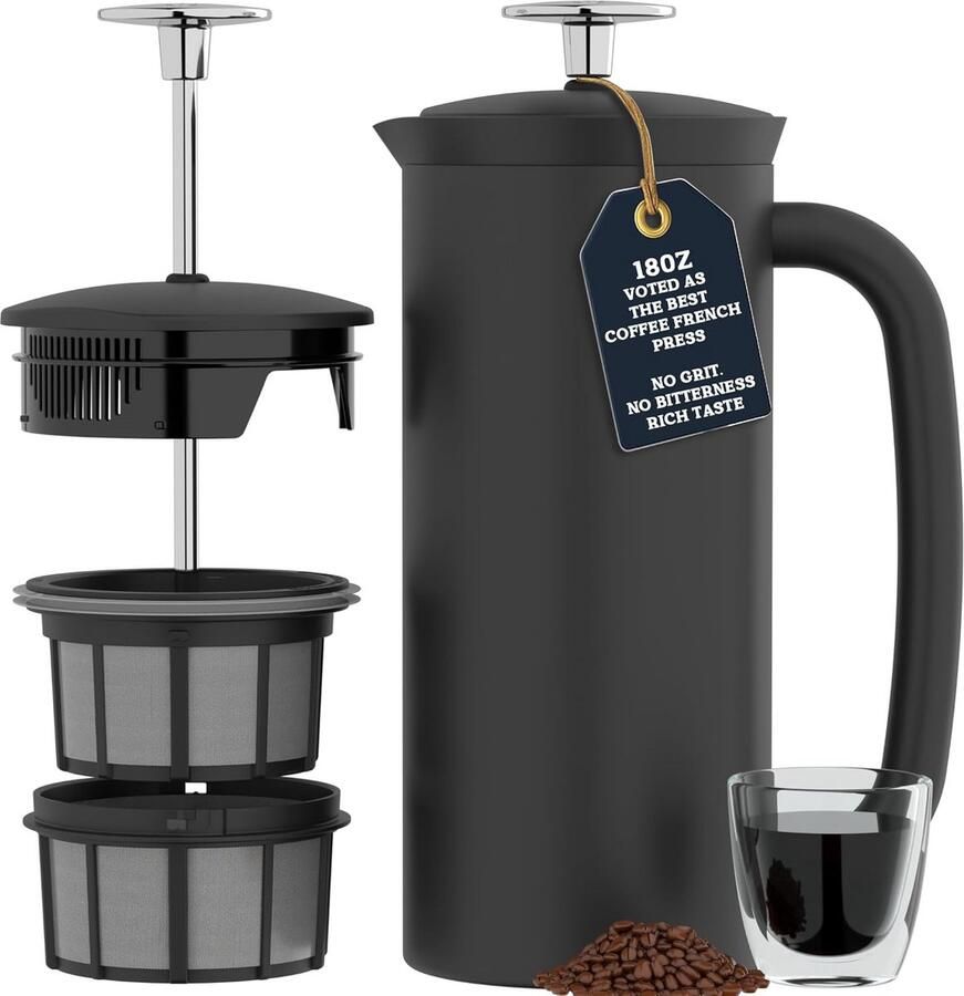 Dubbelwandige Vacuüm Geïsoleerde Koffiezetter French Press RVS