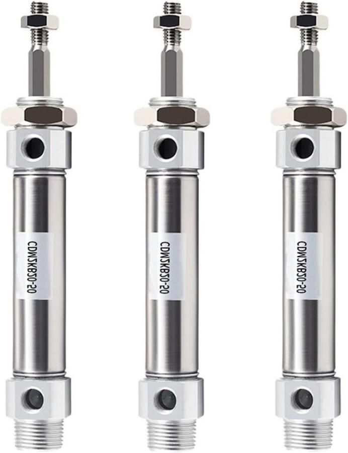 Dubbelwerkende Cilinder Luchtcilinder Pneumatiek Industriële Automatisering Roestvrij Staal 25mm Boring Zilver