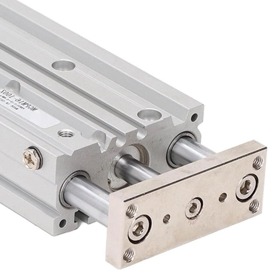 Dubbelwerkende Luchtcilinder Pneumatische Cilinder Precisie Beweging Aluminium Legering 16mm Boring 100mm Slag Zilver