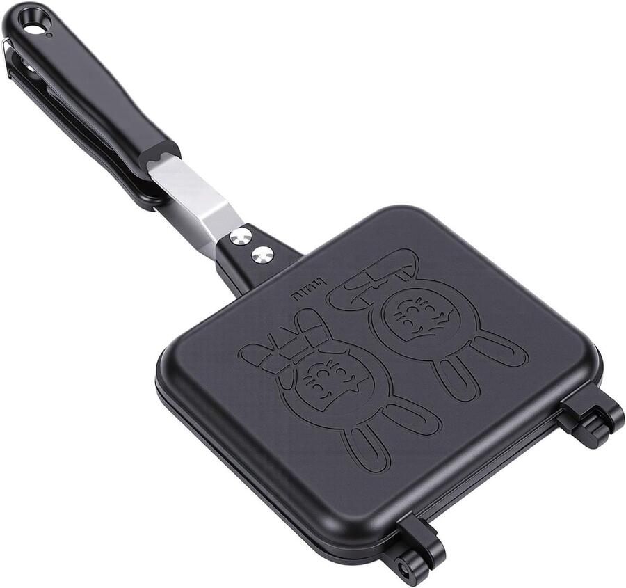 Dubbelzijdig Tosti-ijzer Panini Grill Snelle Maaltijden Konijn Patroon 38 x 18 cm