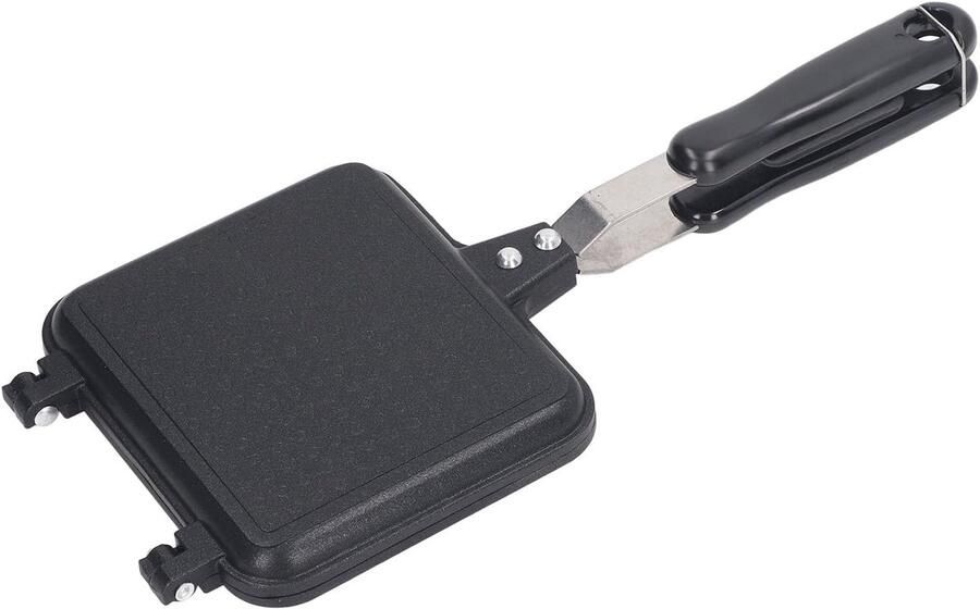 Sandwichmaker Dubbelzijdig Broodrooster Pan Broodjes Grillen Dubbelzijdig Bakken 37 x 17 cm Grijs