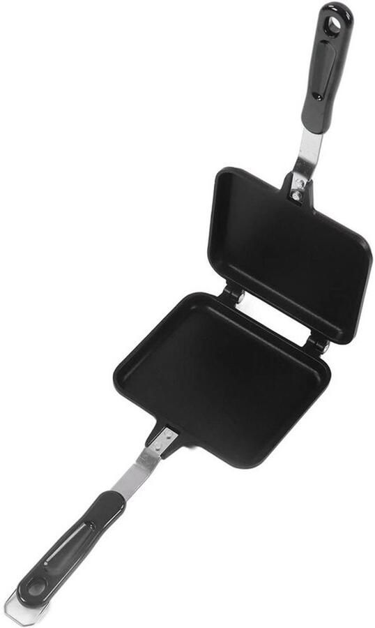 Dubbelzijdige Bakpan Omelet Pan Ontbijt Maken Antiaanbaklaag 35 x 15 cm Zwart