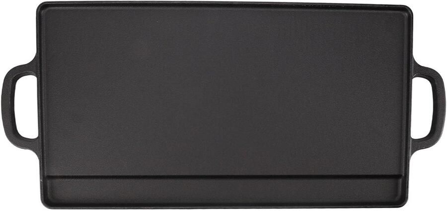 Dubbelzijdige Bakplaat Reversible Grill Buiten Koken Snel Gelijkmatig 52x25 cm Zwart