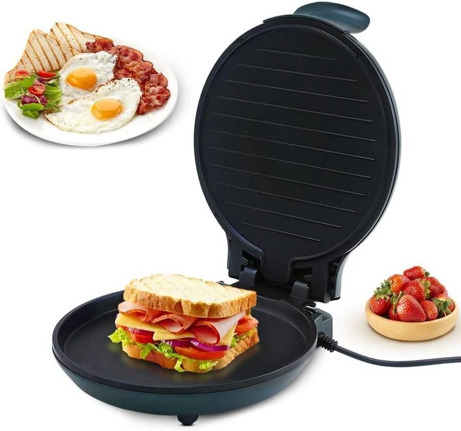 Dubbelzijdige Grillpan Bakplaat Multifunctioneel Snel Koken Antiaanbaklaag 30 CM Donkergroen