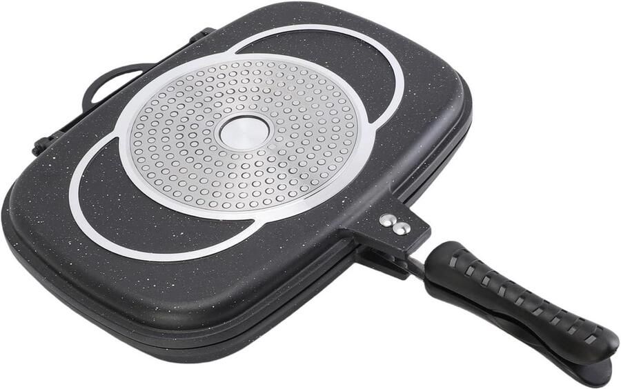 Dubbelzijdige Grillpan Omkeerbare Bakplaat Gelijkmatig Koken Antiaanbaklaag Niet gespecificeerd Zwart