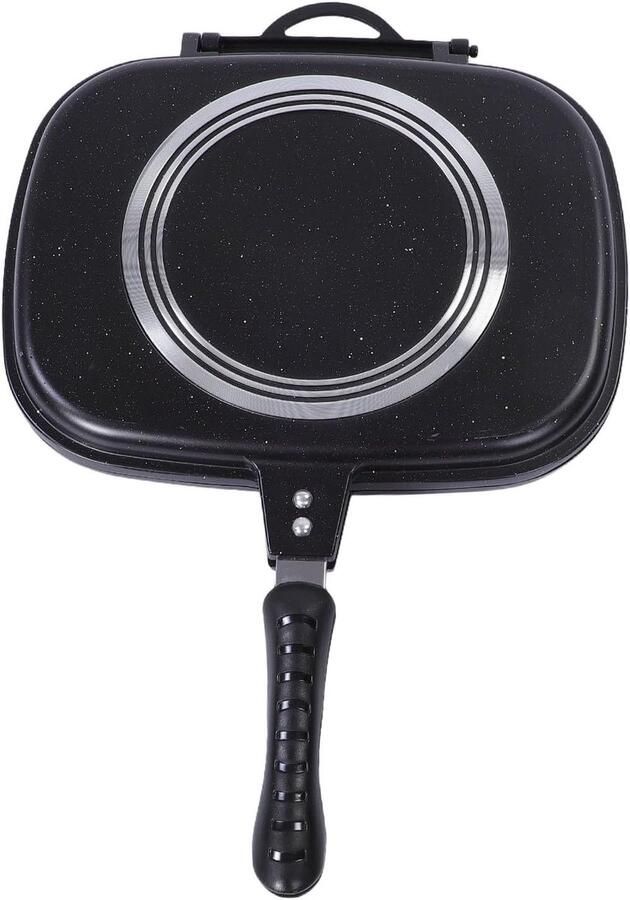 Dubbelzijdige Grillpan Omkeerbare Koekenpan Flip Pan Binnen en Buiten Koken Gelijk Tijdige Bereiding Twee Zijden Vierkant