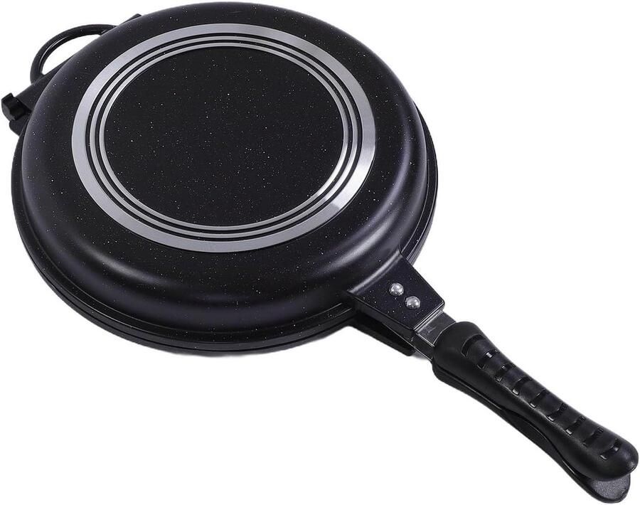 Dubbelzijdige Grillpan Omkeerbare Pan Binnen en Buiten Koken Uniforme Warmteverdeling 107 Liter Zwart