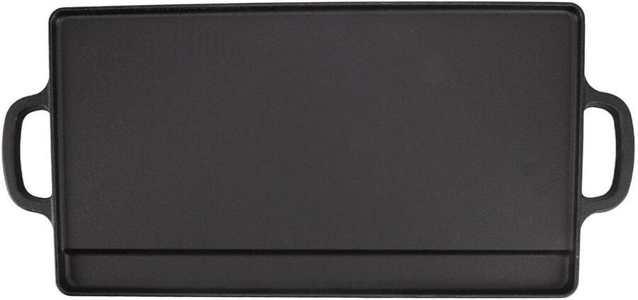 Dubbelzijdige Grillplaat Bakplaat Snel Koken Uniforme Verwarming 52 x 25 cm Zwart
