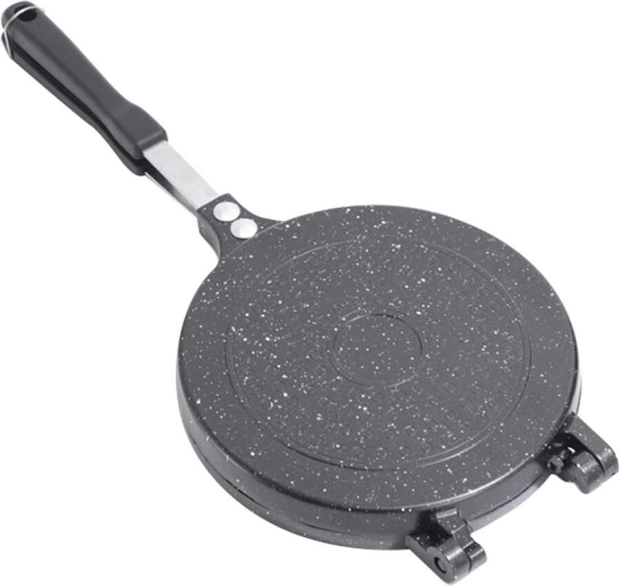 Dubbelzijdige Koekenpan Omeletmaker Pan Snel Ontbijt Maken Compact Lichtgewicht Ontwerp Diameter 20 cm Zwart