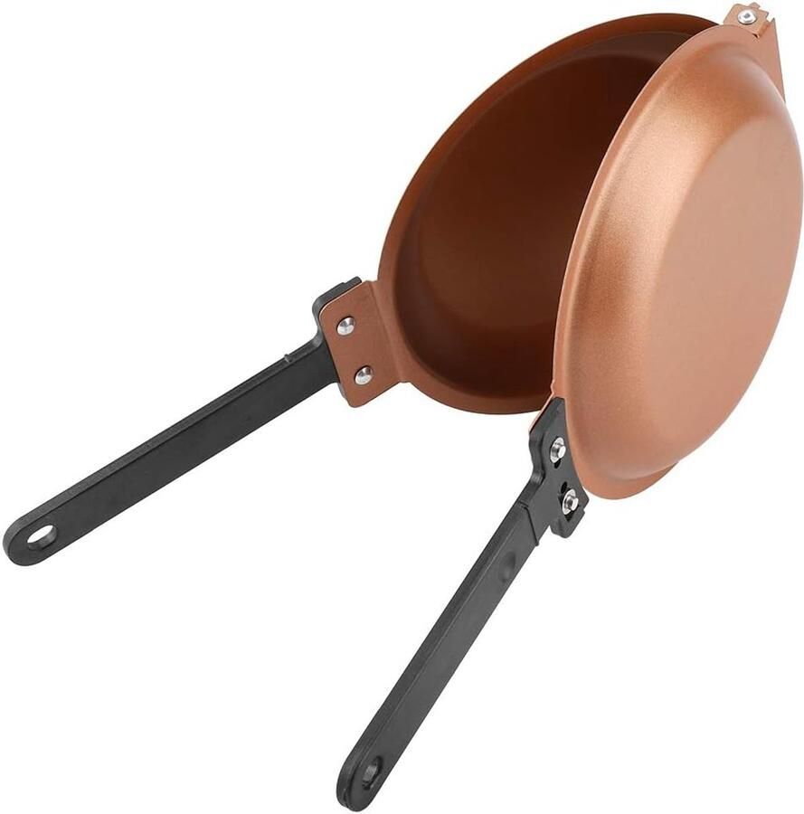 Dubbelzijdige Koekenpan Omkeerbare Pan Ontbijt Maken IJzeren Constructie 19 Cm Diameter Goud