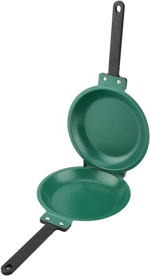 Dubbelzijdige Koekenpan Pannenkoekenpan Maker Snel Ontbijt Maken Keramische Antiaanbaklaag 36 x 19 cm Groen