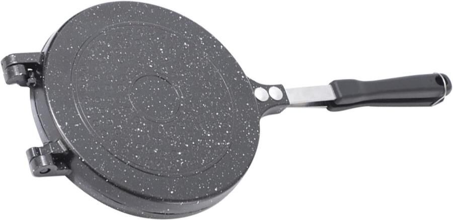 Dubbelzijdige Koekenpan Pannenkoekenpan Sandwichmaker Ontbijt Maken Gemakkelijk Schoon Te Maken 28 Cm Diameter Zwart