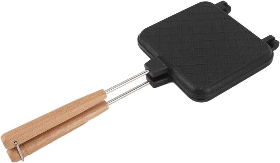 Dubbelzijdige Koekenpan Sandwich Maker Flip Pan Ontbijt Bereiden Zelfs Warmteverdeling 37 cm Zwart