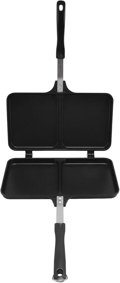 Dubbelzijdige Koekenpan Sandwich Panini Maker Ontbijt Broodjes Maken Gelijkmatige Warmteverdeling 37 x 25 x 4 cm