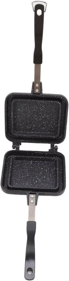 Dubbelzijdige Koekenpan Tosti-ijzer Sandwichmaker Sandwiches Maken Antiaanbaklaag 35x15 cm Zilver