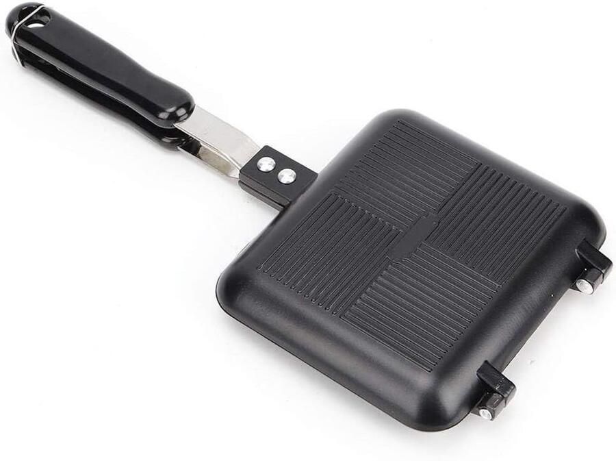 Dubbelzijdige koekenpan voor sandwiches en omeletten antiaanbaklaag ideaal voor ontbijt en grillen