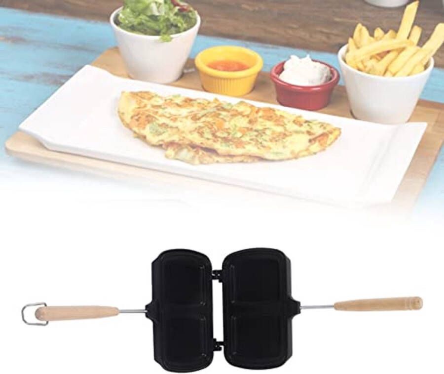 Dubbelzijdige Nonstick Sandwichmaker met Verwijderbare Handvatten