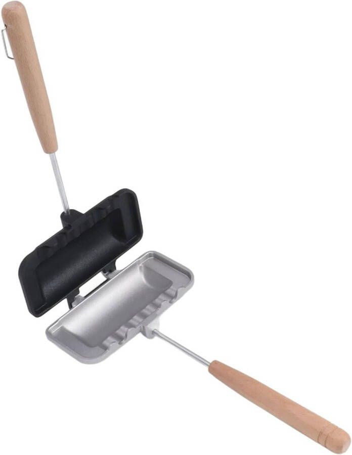 Dubbelzijdige omkeerbare sandwich bakvorm met anti-aanbaklaag Hot Dog broodrooster braadpan