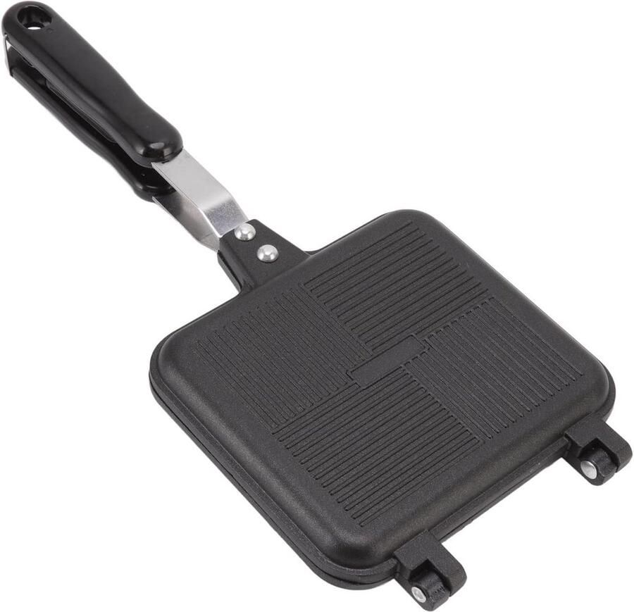 Dubbelzijdige Pan Koekenpan Grillpan Lekker Koken Anti-aanbaklaag 35x15cm Zwart