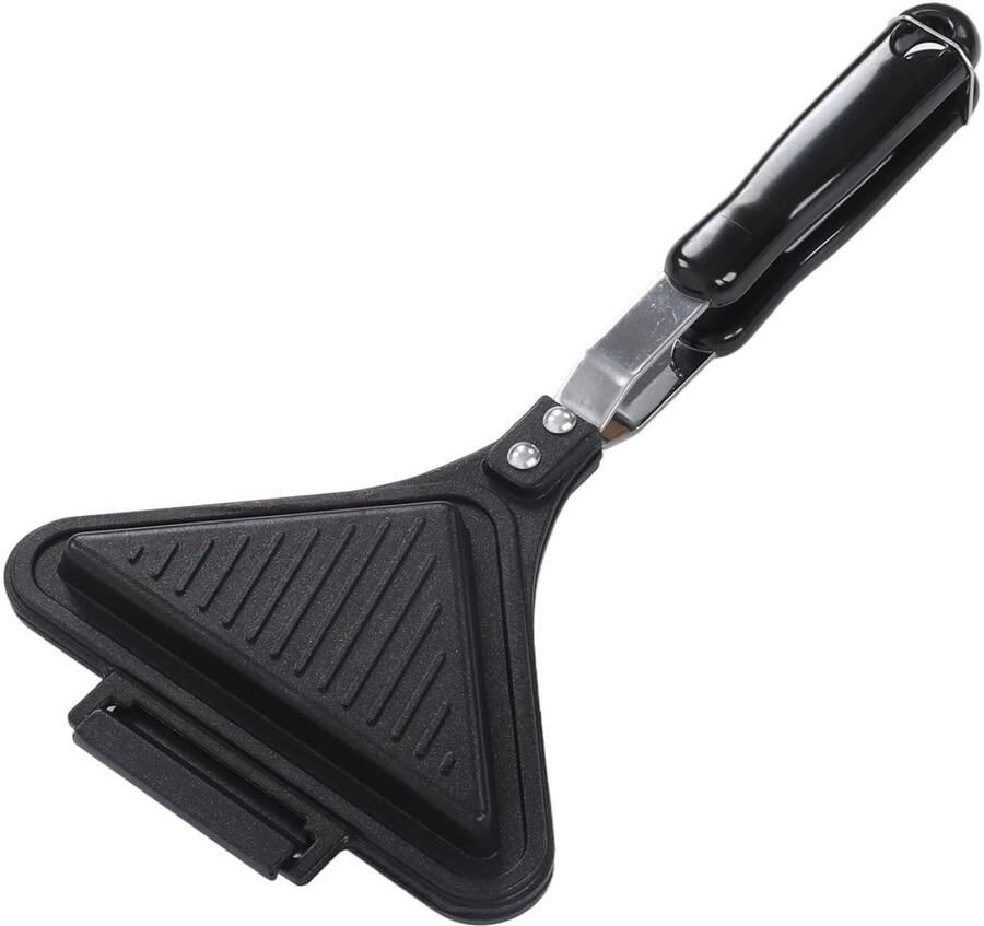 Dubbelzijdige Panini Maker Aluminium Anti-Anbak Grillpan Gelijkmatige Verhitting Zwart 34x18 cm