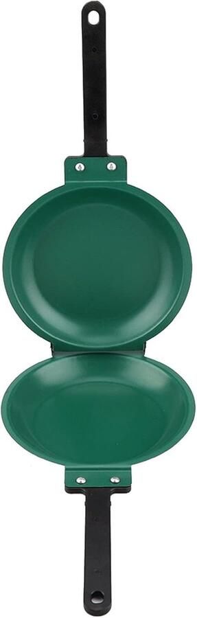 Dubbelzijdige Pannenkoekpan Easy Flip Pan Thuiskoken Keramische Antiaanbaklaag 76 Inch Diameter Groen