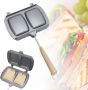 Dubbelzijdige Sandwichmaker met Antiaanbaklaag en Handgrepen Voor Wafelijzer Grill en Outdoor Gebruik - Thumbnail 2