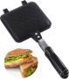 Dubbelszijdige toastpan kookplaat Tosti sandwich Paninimaker Aluminium Camping sandwichmaker met platte bodem Panini snack Ontbijt - Thumbnail 2