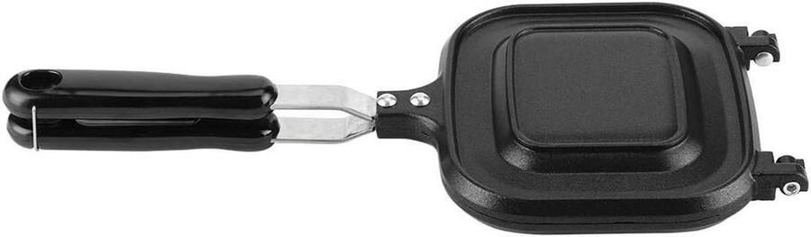 Dubbelzijdige Tosti-ijzer Elektrische Bakpan Snel Ontbijt Maken Gelijkmatige Warmte 37x16x3 cm Zwart