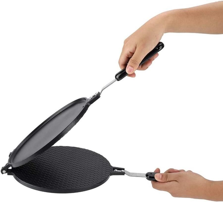 Dubbelzijdige Wafel Kegel Maker voor Gasfornuis Non-stick Ijshoorntjes Pan voor Thuisgebruik