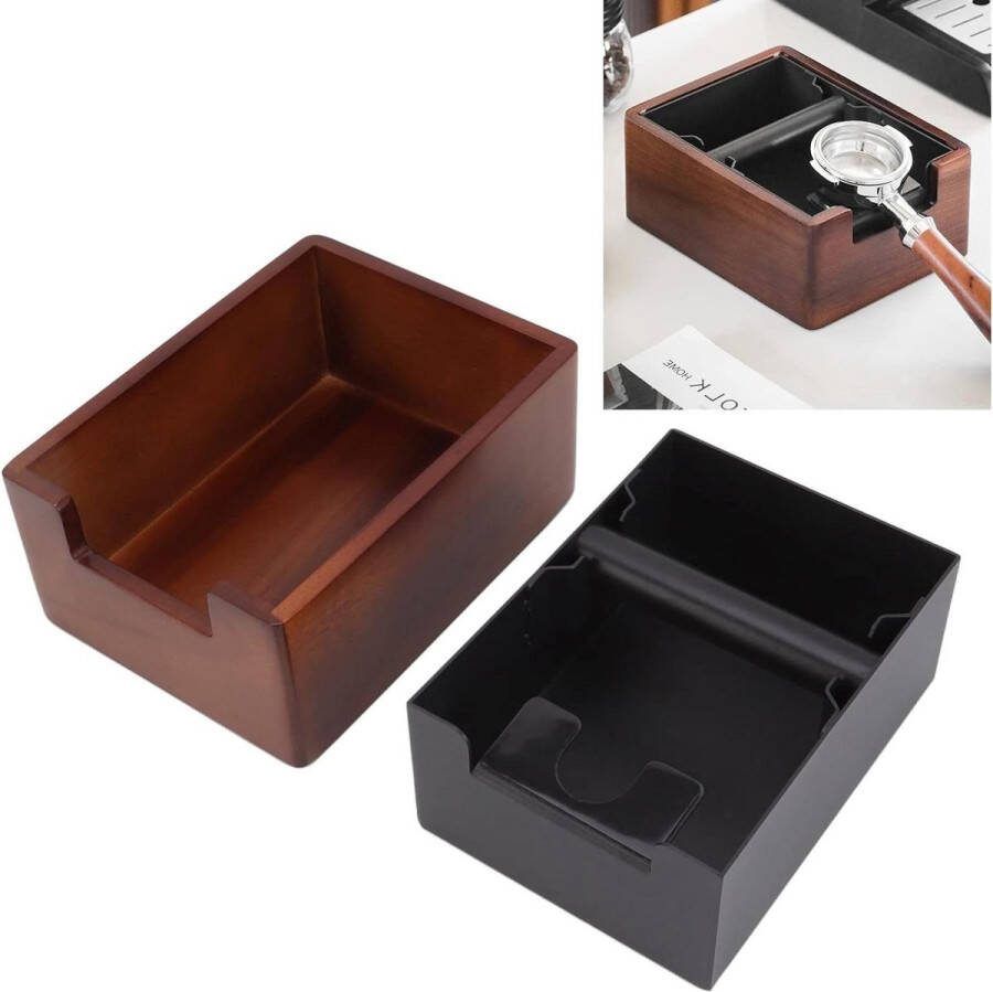 Allecto plus Knock Box voor Espresso met Dump Bin Scheiding Afneembaar Ontwerp Siliconen Beschermstang Antislip Voetkussen Thuiscafé accessoire Koffieafscheidingsbakje
