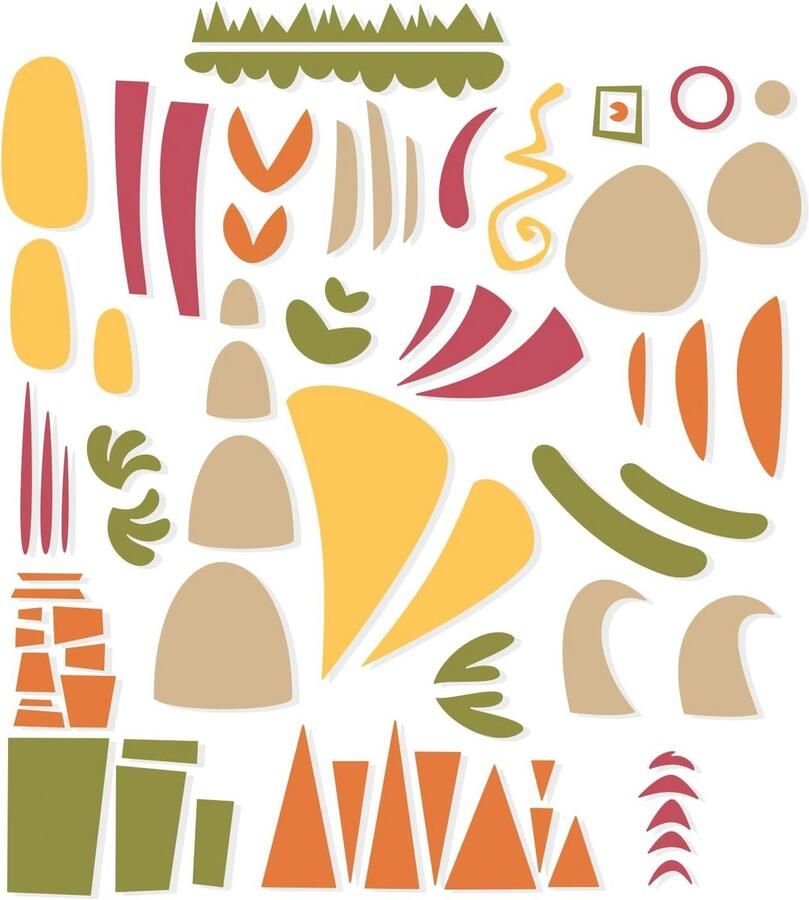Dunne Snijmallen Set 5 Stuks Voor Doodles Metaal voor Scrapbooking en Kaarten Maken