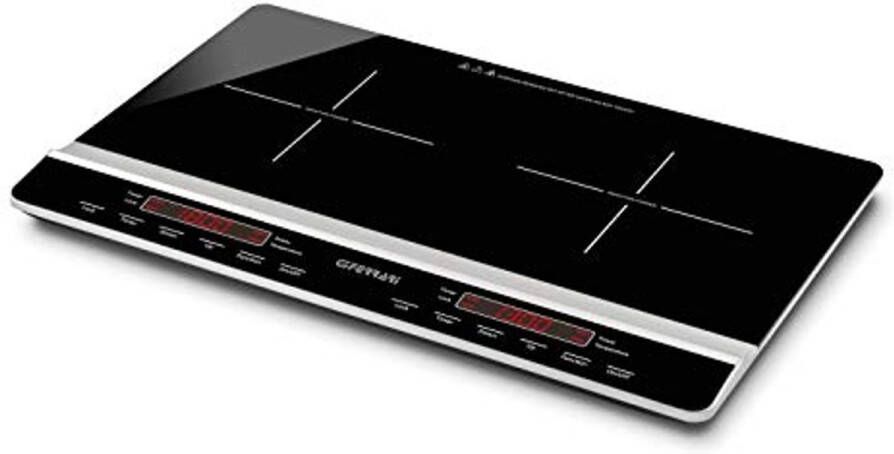 Duo Inductiekookplaat 3100 W Elegante Draagbare Dubbele Kookplaat met Digitaal Display en Temperatuurregeling