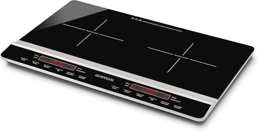 Duo Inductiekookplaat 3100 W Elegante Draagbare Dubbele Kookplaat met Digitaal Display en Temperatuurregeling