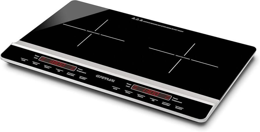 Duo Inductiekookplaat 3100 W Elegante Draagbare Dubbele Kookplaat met Digitaal Display en Temperatuurregeling