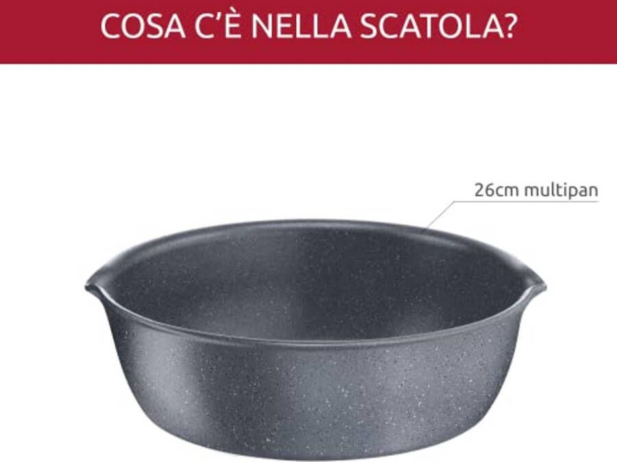 Duurzame braadpan Ø 26 cm met afneembare handgreep voor gas oven en inductie