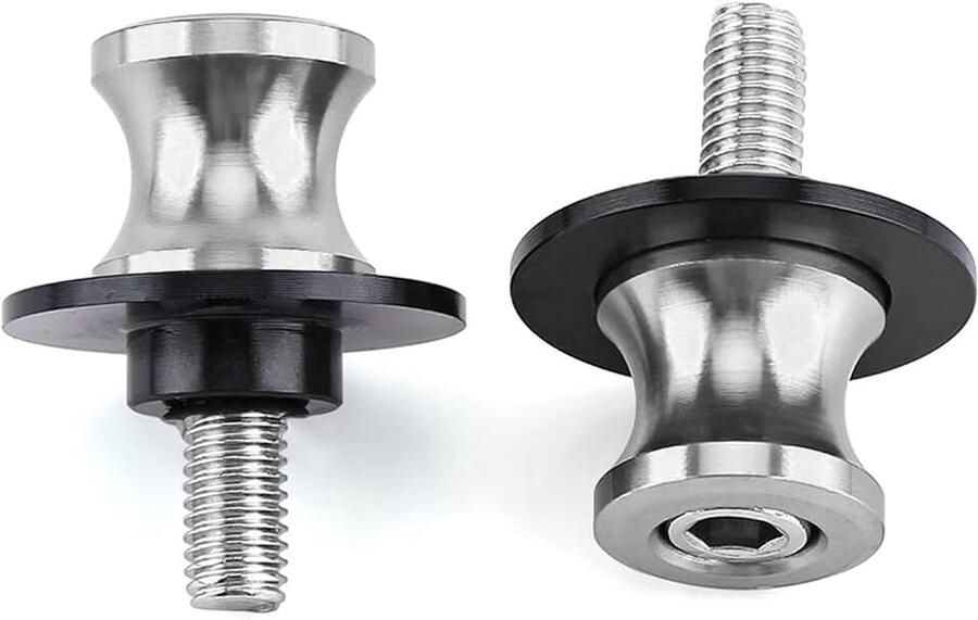 Duurzame CNC achterstandaard Swing Arm Spool Sliders 8 mm Zilver compatibel met en Motorfietsen (8 mm zilver)