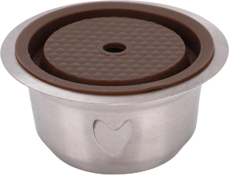 Herbruikbare Koffiecapsules van RVS Navulbare Espresso Pods met Borsteltje en Lepel Geschikt voor Koffiezetapparaten (150ml)