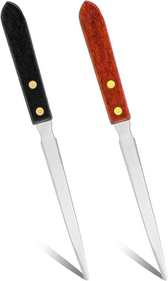 E-Ambar Briefopeners Set van 2 Stuks Roestvrijstalen Envelopopener en Snijmachine met Houten Handvat Lichtgewicht Postpapiersnijder voor Thuis Kantoor School